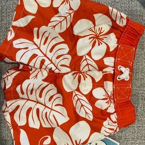 Boys tropical Hawaii swim trunks 12M